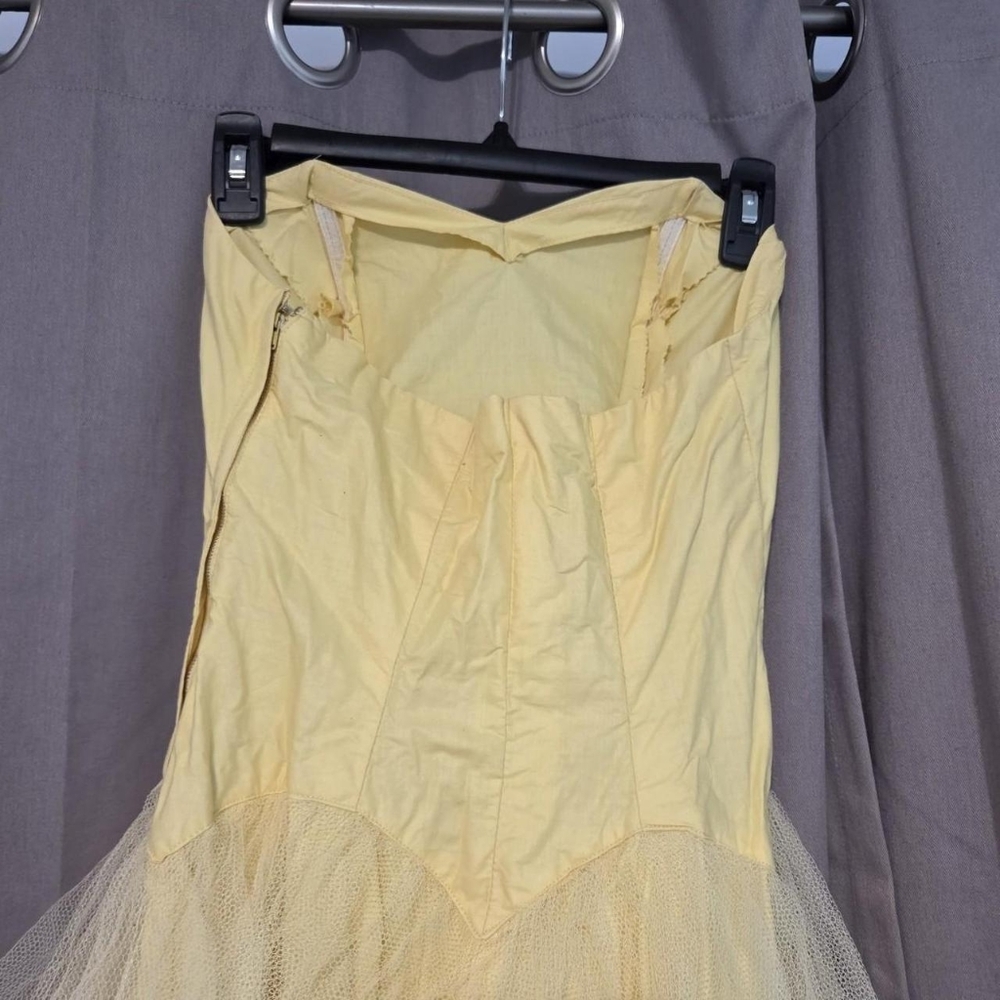 Vintage Yellow Prom Dress - Picture 5 of 6